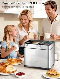 KEEPEEZ Pro 2LB Stainless Steel Bread Maker – 17-in-1, Ceramic Pan, Nut Dispenser