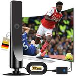 TV Aerial, Indoor TV Aerial for Smart TV with Signal Booster 360° Reception High Gain Freeview HD Portable TV Antenna for TV 4K 1080P HDTV & VHF UHF DAB Radio,TV Ariels Indoor With Magnetic