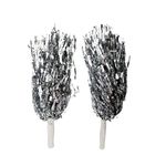 Party Crave Cheerleader Pom Pom Set | Cheerleader Pom Poms for Fun and Use for Team Spirit/Encourage (2Pc Packing) (Silver Colour)