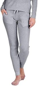 State Cashmere Women’s Loungewear Set 100% Pure Cashmere Ribbed Sweater and Jogger Pants (Tops and Bottoms Sold Separately) (Pale Charcoal, Large)