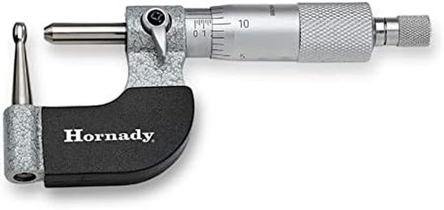 Hornady Vernier Ball Micrometer 050059 - Reloading Equipment for Measuring Case Neck Thickness Up to 1 Inch Range & 0.0001 Inch Accuracy-Ball Micrometer with Ratchet Stop, Spindle Lock, & Storage Case