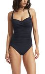 Seafolly Women's Twist Bandeau Halter One Piece Swimsuit, Eco Collective True Navy, 8
