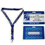 Hearing Impaired Lanyard with Hearing impaired badge and sign language ABC