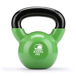 Kakss Vinyl half coating Kettle Bell for Gym & Workout (4 KG (Green)) (PROUDLY MADE IN INDIA)