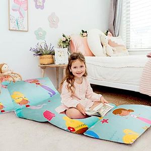 Butterfly Craze Cuscino da Pavimento Federa per Lettino, Soluzione di Seduta Accogliente ed Elegante per Bambini e Adulti, Cuscino Reclinabile per Il Comfort, Solo Fodera, Aqua Mermaid, Queen