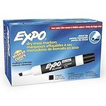 Expo Low Odor Chisel Tip Dry Erase Markers, 12 Black Markers (80001)