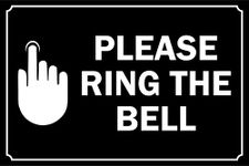 Please ring the bell sign - Self adhesive sticker (150mm x 100mm)