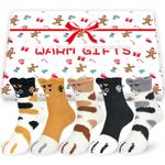 srclo Cat Socks Box Gifts for her,Funny Cute Animal Ladies Socks Womens Cotton Warm Thermal Winter Socks 4-7, Christmas Birthday Gifts for Women Teenage Girls Gifts for Mum