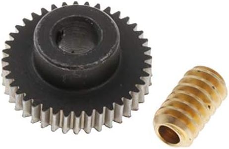 F Fityle 0.5 Module 40T Steel Worm Wheel + Brass Shaft Drive Gear Transmission Shaft