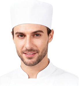 Yloxuf Unisex Chef Hats Adjustable Professional Chef Hats, Breathable Stylish Kitchen Caps for Men and Women White
