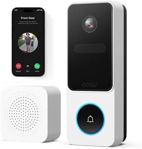 AOSU Sonnette sans Fil avec Caméra,2K FHD Sonnette sans Fil Exterieur Etanche, Vue de la Tête aux Pieds, Détection Humaine PIR, 2.4G WiFi, Audio Bidirectionnel, Compatible avec Alexa