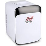 NETTA 15L Mini Fridge - Portable Fridge for Drinks, Snacks, Beers, Skincare Products - Perfect for Offices, Student Dormitory, Cars, Bedrooms - Warming and Cooling Function - AC/DC Power - White