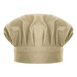 TOPTIE Chef Hat Elastic Adjustable Chef Cap Cotton Baking Hat Cooking Hat for Child and Adult-Khaki-S