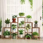 Bamworld Indoor Plant Stand, Wood Plant Shelf Outdoor, Flower Table for Multiple Plants Ladder Holder for Garden Gift Home Decor