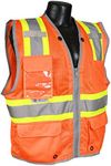 Radians SV6HO-XL Class 2 Heavy Duty Two Tone Surveyor Vest, Hi-Viz Orange, X-Large