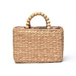 Ann&Bryan Designer Rattan and water hyacinth Handbags for Women Handmade Artisan Purse with Sturdy Handles and Soft Lining, Cute Boho Beach and Travel Bag