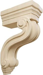 Ekena Millwork COR03X06X10HARW Los Angeles Hollow Back Wood Corbels, 3 3/8"W x 6 1/2"D x 10 1/2"H, Rubberwood