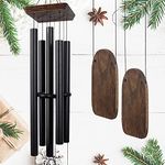 48" Large Wind Chimes for Outside Deep Tone, Wood Wind Chimes Outdoor Clearance, Memorial Gifts for Mother's Day and Christmas, Outdoor Decor for Garden, Patio, Yard(Big Wind Chime, Black)