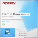 Crosstex 19301 Dental Dam, Latex, Unflavored, Heavy Gauge, 6" x 6" Size, Blue (Pack of 36)