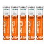 Nutrazul Vitamin C 1000mg Effervescent Tablets - Orange (Pack of 5 X 20) | 100 Days Supply | Gluten Free, Lactose Free, Sugar Free & Preservative Free | Maintains Immune Function