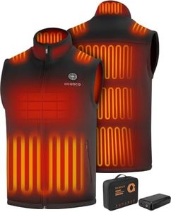 Men's Heated Fleece Vest with 16000mAh Battery,15 Heating Zone Heated Vest
