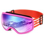 EasYoung Kids Ski Goggles, Children Skiing Snowboard Goggles for Boys Girls Junior, Snow Glasses Helmet Compatible