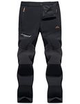 MAGNIVIT Men's Winter Pants 4 Zipper Pockets Water-Resistant Softshell Hiking Snowboard Ski Pants Black
