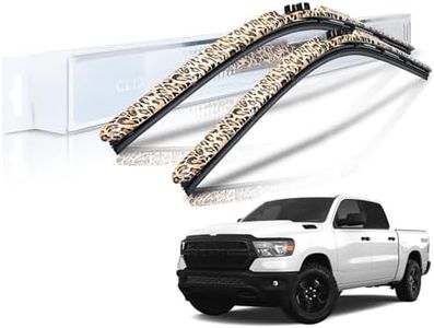 Clix Wipers - Dodge RAM 1500 (22"/22") Jersey Girl Leopard Print Windshield Wiper Blades, All-Weather Replacement Wipers - Complete Front Set of 2, Includes Quick Connect Clips (2010-2018)