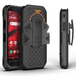 Rome Tech Holster Case with Belt Clip for Kyocera DuraForce Ultra 5G E7110 - Slim Heavy Duty Shell Holster Combo - Rugged Phone Cover with Kickstand Compatible with Kyocera DuraForce Ultra 5G - Black