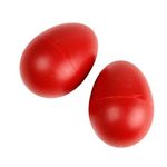 Generic 1 Pair Plastic Percussion Musical Egg Maracas Shakers - Red