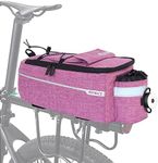 RAYMACE Bike Trunk Cooler Bag With Tail Light,Bicycle Rear Rack Bag Insulated Storage 8L,Pannier Bag (Violet)