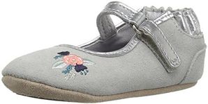 Robeez Girl's Blossom Ballet Shoe, Grey, US 2 M US Infant