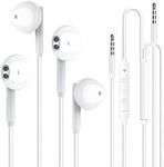 2 Pack 3.5mm Wired Headphone Plug, in-Ear Earphones, Earbuds Noise Isolating with Built-in Microphone & Volume Control Compatible with iPhone 6s 6 Plus 5s 5 iPad iPod MP3 MP4 Samsung Android Laptop