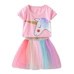 Bold N Elegant Girl's Knee Length Top With Skirt (BNEKD10123_Multicolor_4 Years-5 Years)