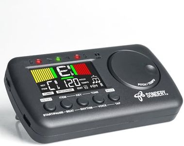 Sondery Digital Metronome Tuner 3 in 1, English Vocal Counting Metronome with Tap Tempo Chromatic Tuner Tone Generator Rechargeable Suitable for All Instruments