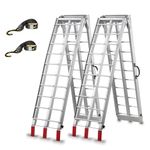 LEMNISCATE Motorcycle Ramps for Pickup Trucks, 7.5 FT Aluminum Portable Ramps, Folding Ramp with Load Straps for Trailers, Lawn Mower, Cargo, Van, ATV/UTV, 1500LBS Capacity, 89" L x 12" W, 2pcs