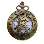 Tiny Tim Aquarius Zodiac Sign Vintage Working Gandhi Style Pocket Watch for Men & Woman Antique Gift (Aquarius)