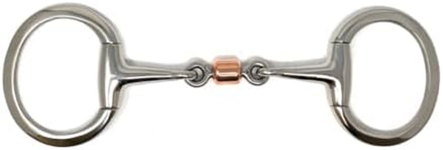 AJ Tack 3-Piece Copper Roller Eggbutt Snaffle Bit