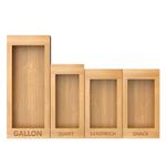 Ziplock Bag Storage Organizer, Moso Bamboo Ziplock Bag Organizer for Drawer, Suitable for Gallon, Quart, Sandwich, Snack, Slider Bags, Compatible with Ziploc, Solimo, Glad, Hefty (Bamboo)