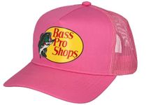 Bass Pro Shop Men's Trucker Hat Mesh Cap - Adjustable Snapback Closure - Great for Hunting & Fishing (Hot Pint), Pink