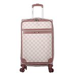 steve madden Designer Luggage, Chalet Pink, 24 Inches, Expandable Softside Suitcase