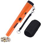 Xueliee Metal Detector Pinpointer - Waterproof 360°Search Treasure Pinpointing Finder Probe with Belt Holster for Adults and Kids (Orange)