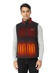 ORORO Men's Heated Quilted Vest with Battery Pack, Lightweight Heating Vest with 4 Heat Zones (Neutral Black,S)