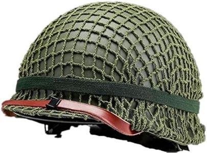 N / A Casque en Acier de Type M1 américain de la Seconde Guerre Mondiale, Casque d'imitation d'équipement Militaire de la Seconde Guerre Mondiale avec Bouclier en Maille