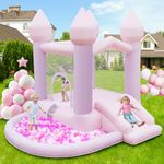 FBSPORT Inflatable Bounce House, Bouncy Castles for Kids with Jumping & Slide & Ball Pit for Wedding Party Backyard Indoor & Outdoor with 370W Air Blower