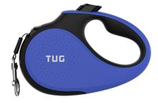 TUG 360° Tangle-Free Retractable Dog Leash for Up to 50 kg Dogs | 5 m Strong Nylon Tape/Ribbon | One-Handed Brake, Pause, Lock (Large, Blue)