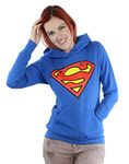 Superman Shield Logo Women's Hoodie Blue