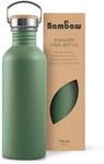 Bambaw 24 oz Stainless Steel Water Bottle, Green Water Bottle Dishwasher Safe, Non Insulated Water Bottle no Straw, Metal Water Bottle 24 oz, Stainless Steel Water Bottle BPA Free – Sage Green