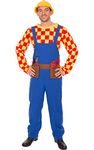 Mens Bill The Builder Bob Construction TV Fancy Dress Costume Standard, Blue, Red, Yellow, Standard