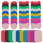 Framendino, 60 Pack Pet ID Tag Colorful Blank Double Sided Pets ID Tag Name Phone Number ID Tags Aluminum Charms for Dog Cat DIY Crafts Jewelry Making 10 Colors 3 Different Shapes